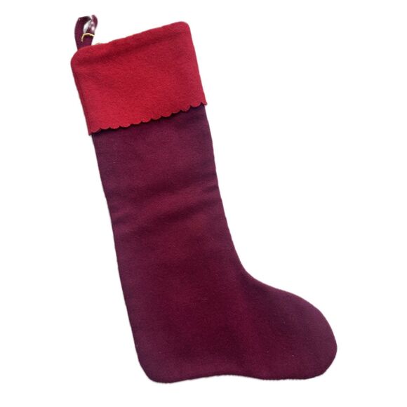 Anthropologie AnthroLiving Forage Rare Red Embroidered Felt Christmas Stocking - Picture 2 of 4